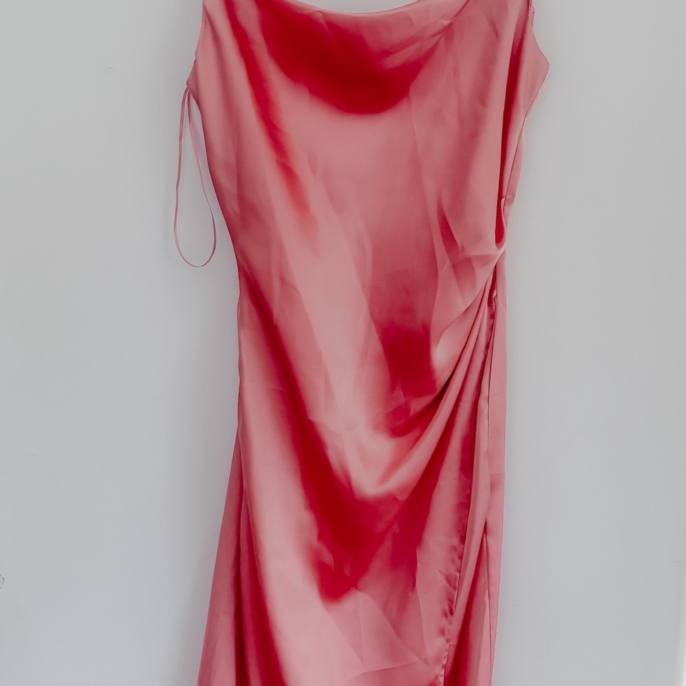Elegant Pink Satin Dress